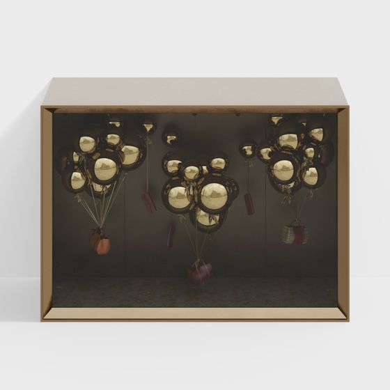 Golden Balloon Display Cabinet 3D model