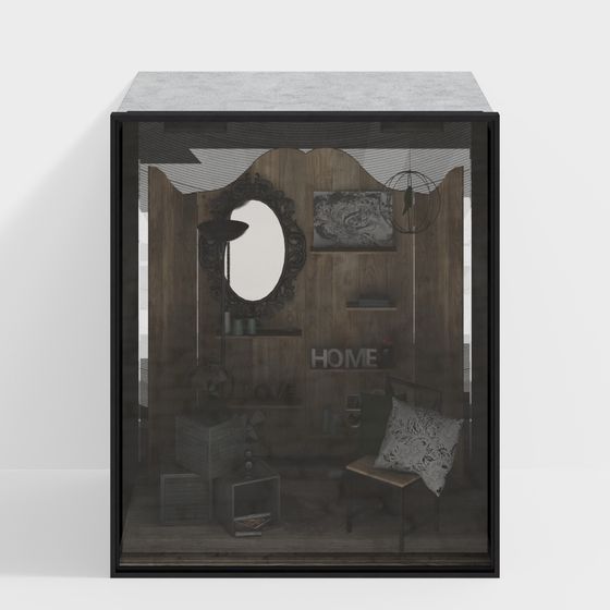 Vintage Living Room 3D model