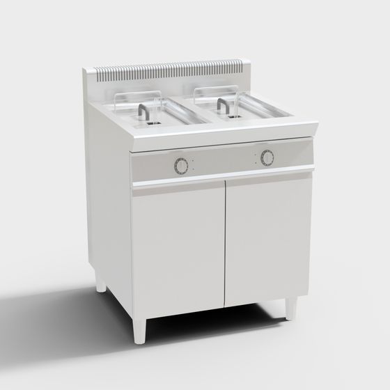 Double Burner Stove 3D model for Modern Kitchens