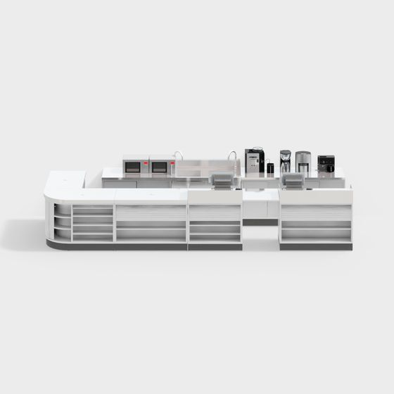 Modern Minimalist Kitchen Island 3D model