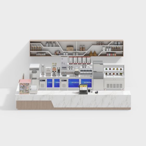 Urban Café Counter 3D model