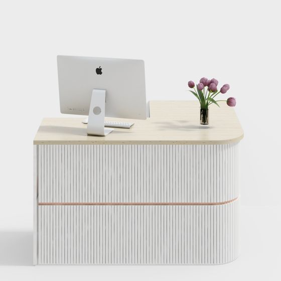 Streamlined Office Desk 3D model