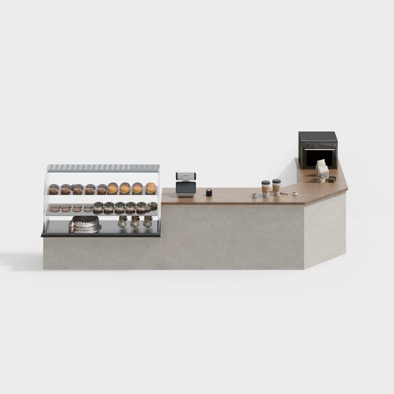 Minimalist Coffee Shop Counter 3D model