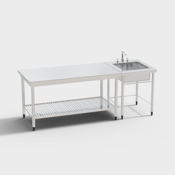 Industrial Style Workbench 3D Model