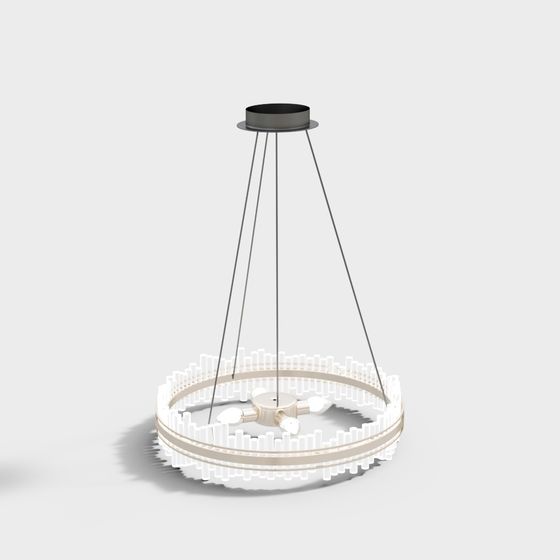 Futuristic Ring Pendant Lamp 3D model