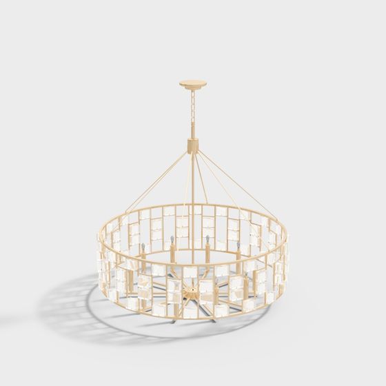 Elegant Low-Poly Chandelier 3D Model