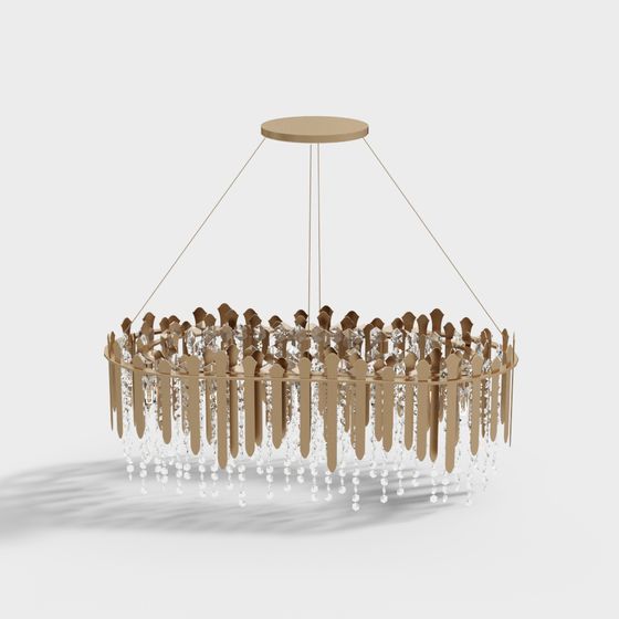 Stylish Low-Poly Chandelier 3D model for Modern Spaces