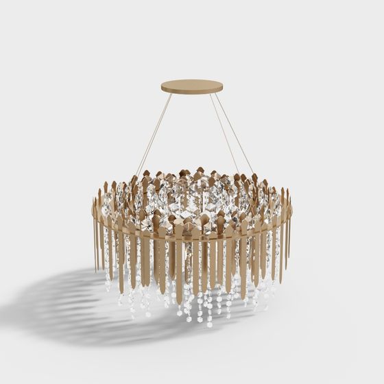 Elegant Low Poly Chandelier 3D model