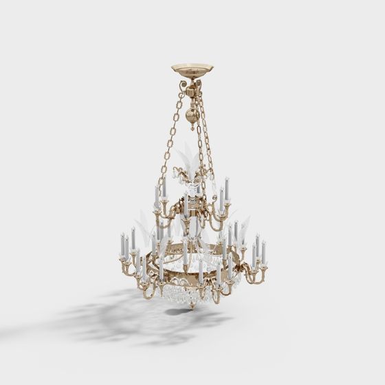 Charming Vintage Chandelier 3D model for Elegant Spaces