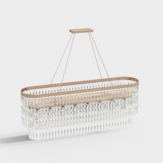 Elegant Oval Pendant Light 3D model for Modern Spaces