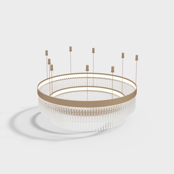 Elegant Low-Polygon Chandelier 3D Model