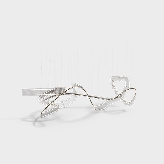 Streamlined Metal Rack 3D Model