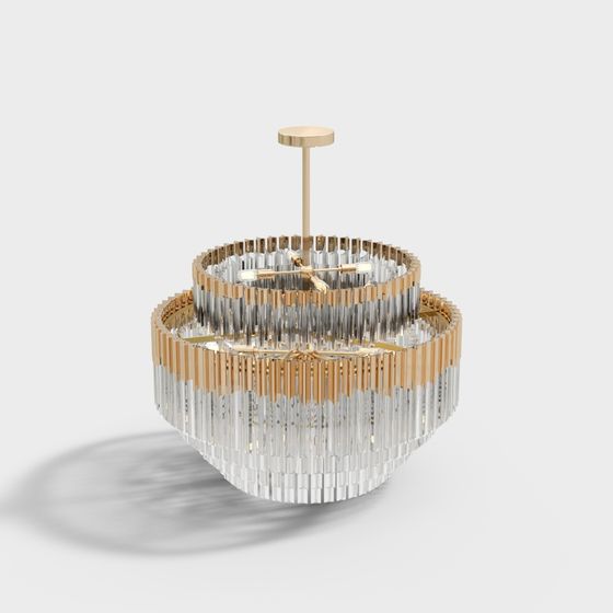 Elegant Low-Poly Chandelier 3D model