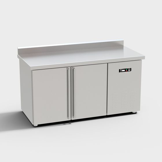 Stylish Stainless Steel Work Table 3D model for Kitchens