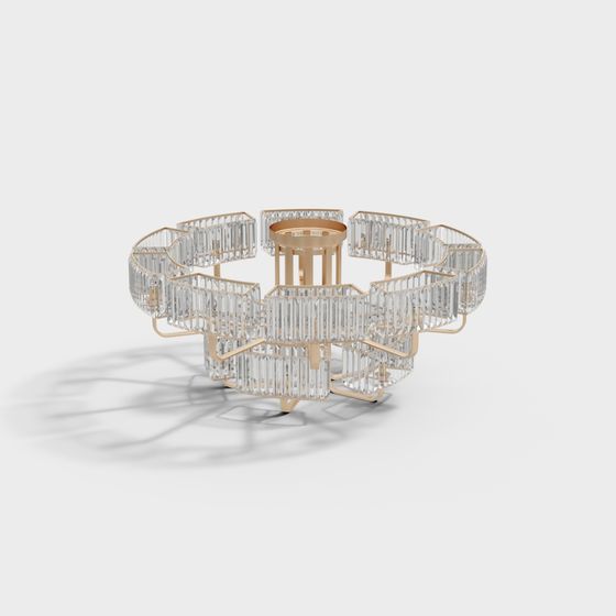Crystal Floral Chandelier 3D model