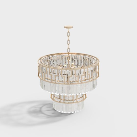 Stylish Low-Poly Chandelier 3D model for Interior Design