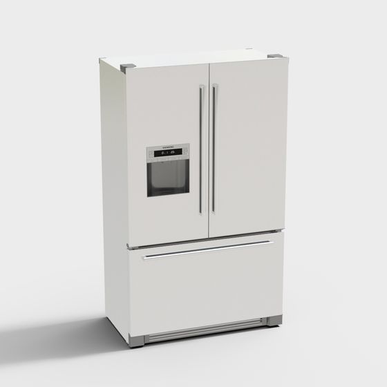 Elegant Refrigerator 3D model for Modern Interiors