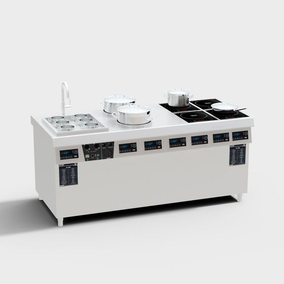 Industrial Cooking Station 3D model for Modern Kitchens