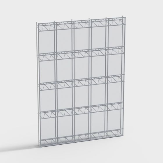 Industrial Metal Frame 3D Model with Low Poly Design