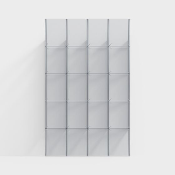 Curtain Wall 3D Model in Gray Color