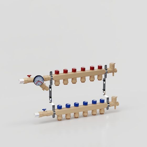 Stylish Low-Polygon Pipeline System 3D Model