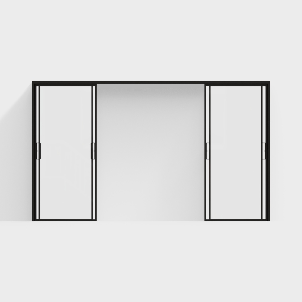 Puerta corredera de cuatro enlaces