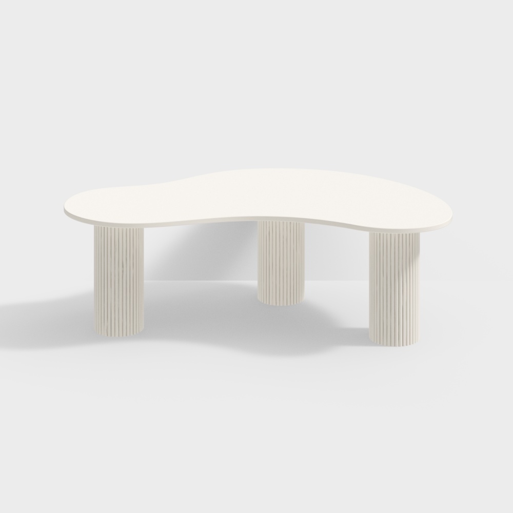 Sleek Low-Poly Coffee Table – Beige Modern Design