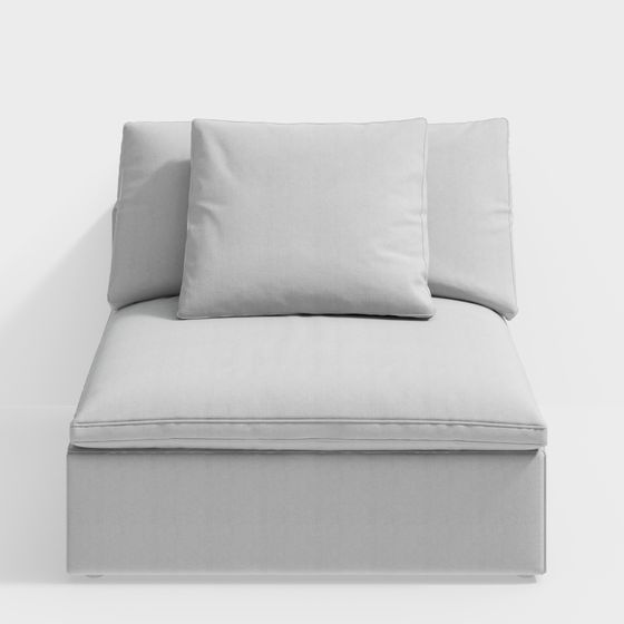 Y-31 Cloud Sofa Middle Position 3D Model in White