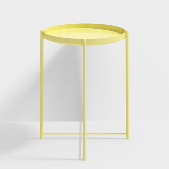 Lemon Yellow Side Table 3D model for Modern Spaces