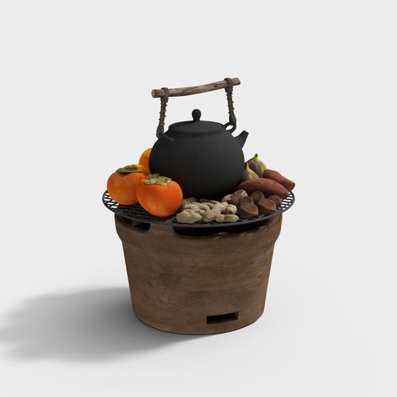 Charming Low-Poly Country Kitchen 3D model