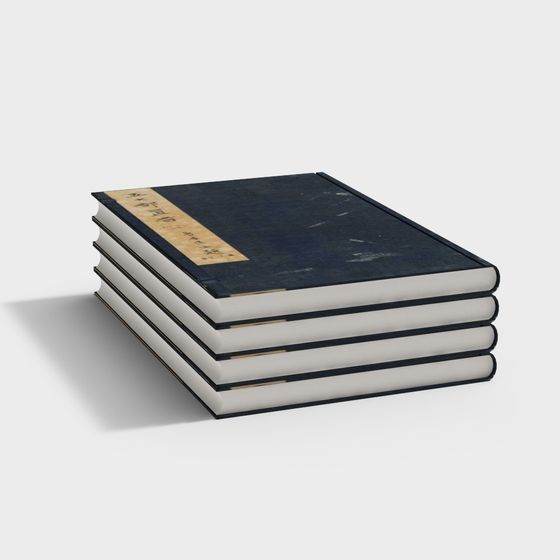 Vintage Book 3D Model – Detailed Blue and Gold Cover