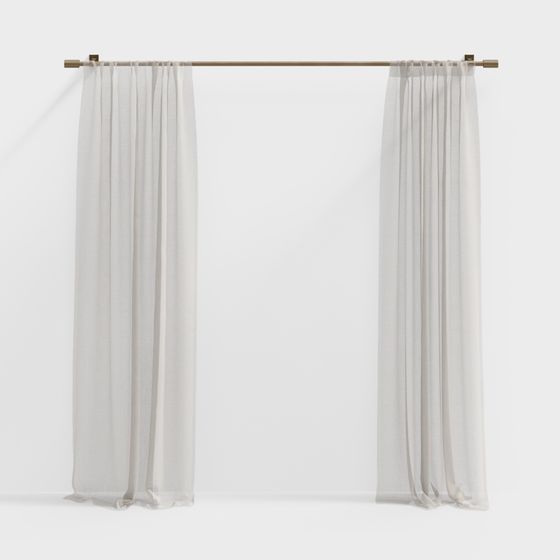 Stylish Sheer Curtain 3D model for Contemporary Spaces