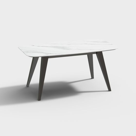 Stylish Marble Dining Table 3D model for Modern Interiors