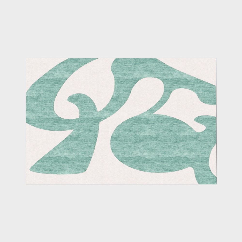 Abstract Nature Carpet 3D Model – Soft Green Fabric