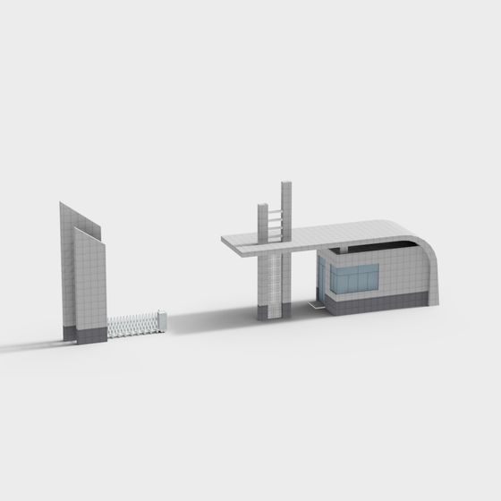 Futuristic Low-Polygon Urban 3D model