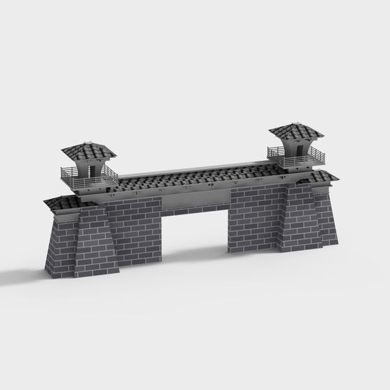 Oriental Ancient Bridge 3D model