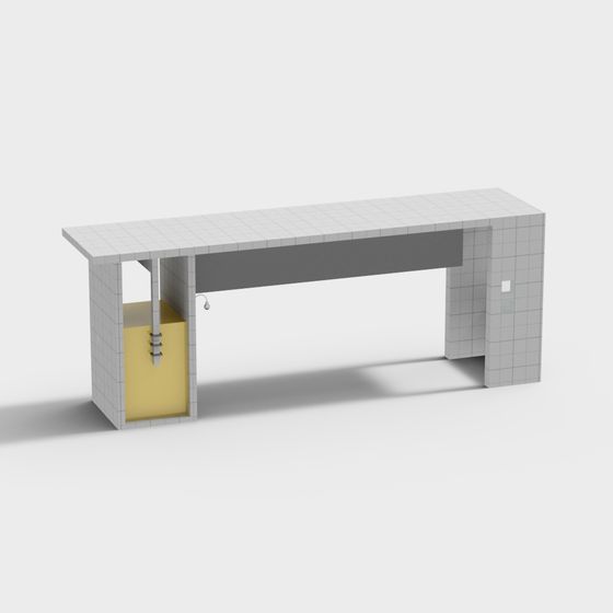 Stylish Urban Alley Porch Low-Poly 3D Model