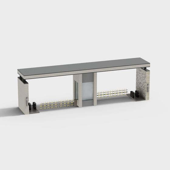 Elegant Urban Train Station 3D model