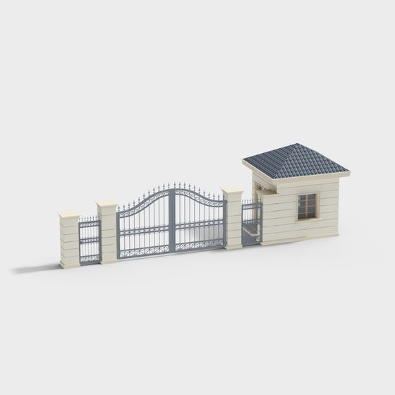 Charming Garden Gate & House 3D model for Creative Designs