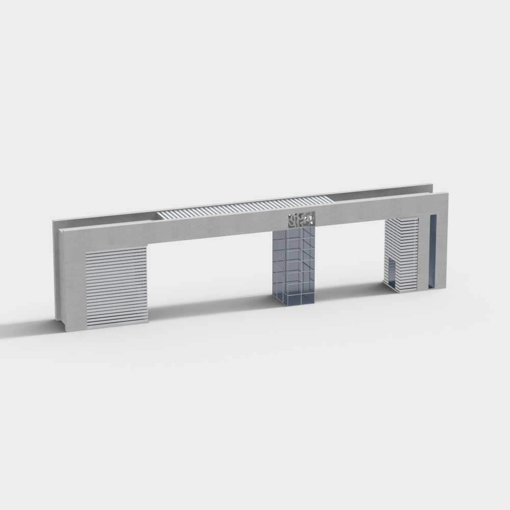 Urban Bridge Low-Poly 3D Model