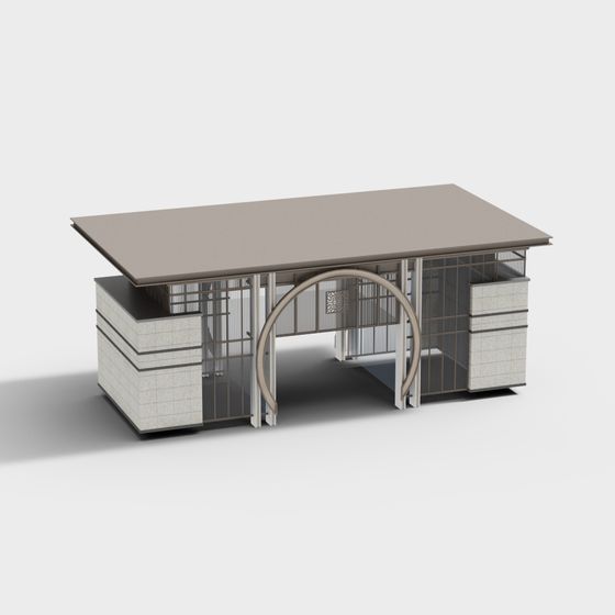 Elegant Low-Poly Urban Oasis 3D model