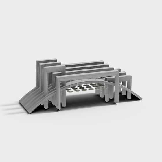 Futuristic Low-Poly Bridge 3D model