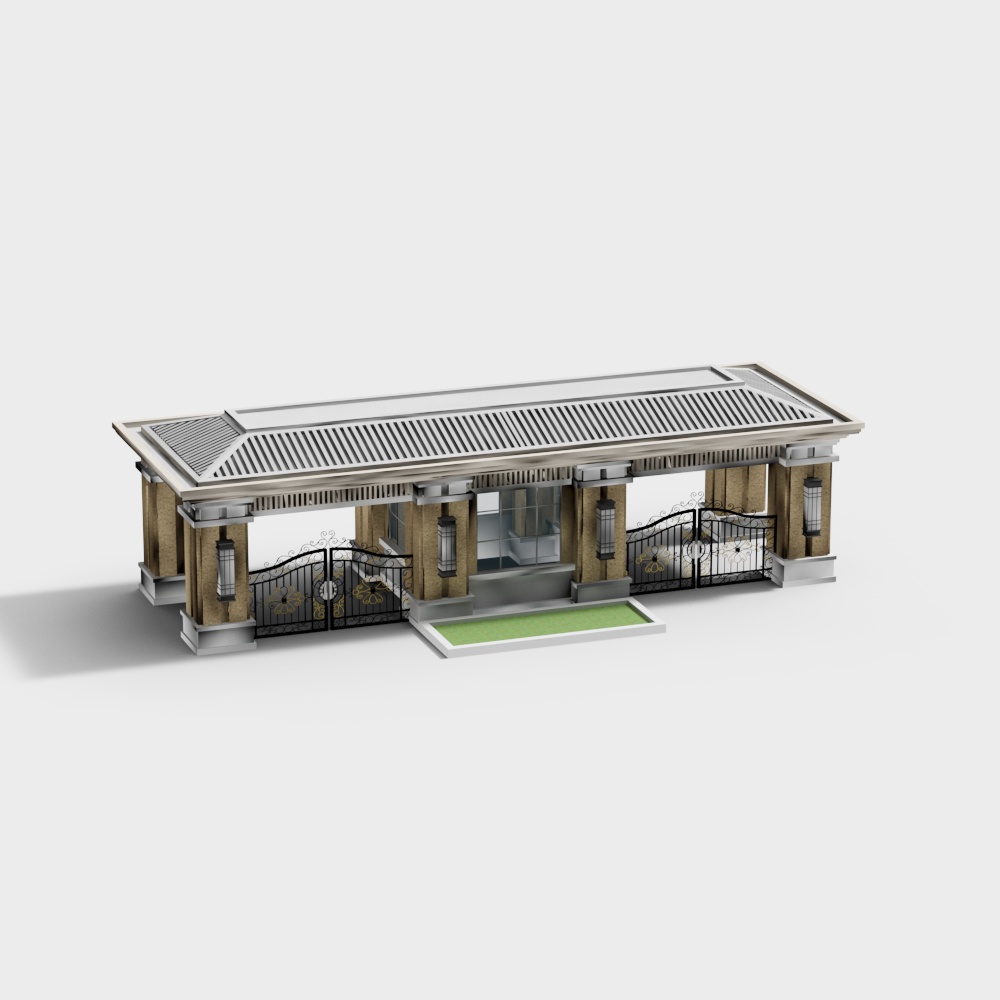 Elegant Manor Gate 3D model