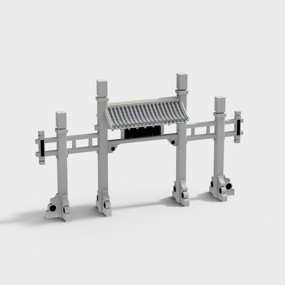 East Asian Archway 3D model with Oriental Charm