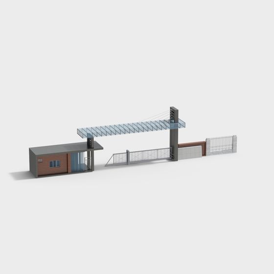 Stylish Entrance Gate 3D model for Modern Spaces
