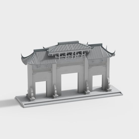 Traditional Chinese Paifang 3D model
