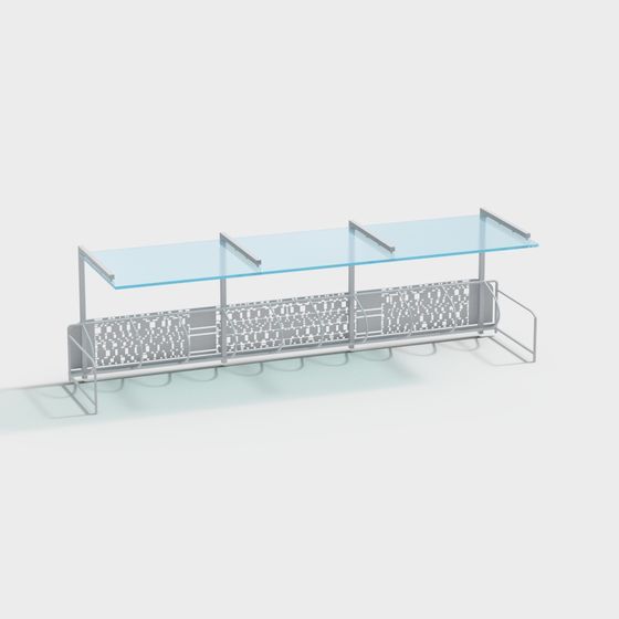 Stylish Glass Table 3D model for Modern Interiors