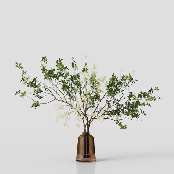 Elegant Flower Arrangement 3D model for Creative Spaces