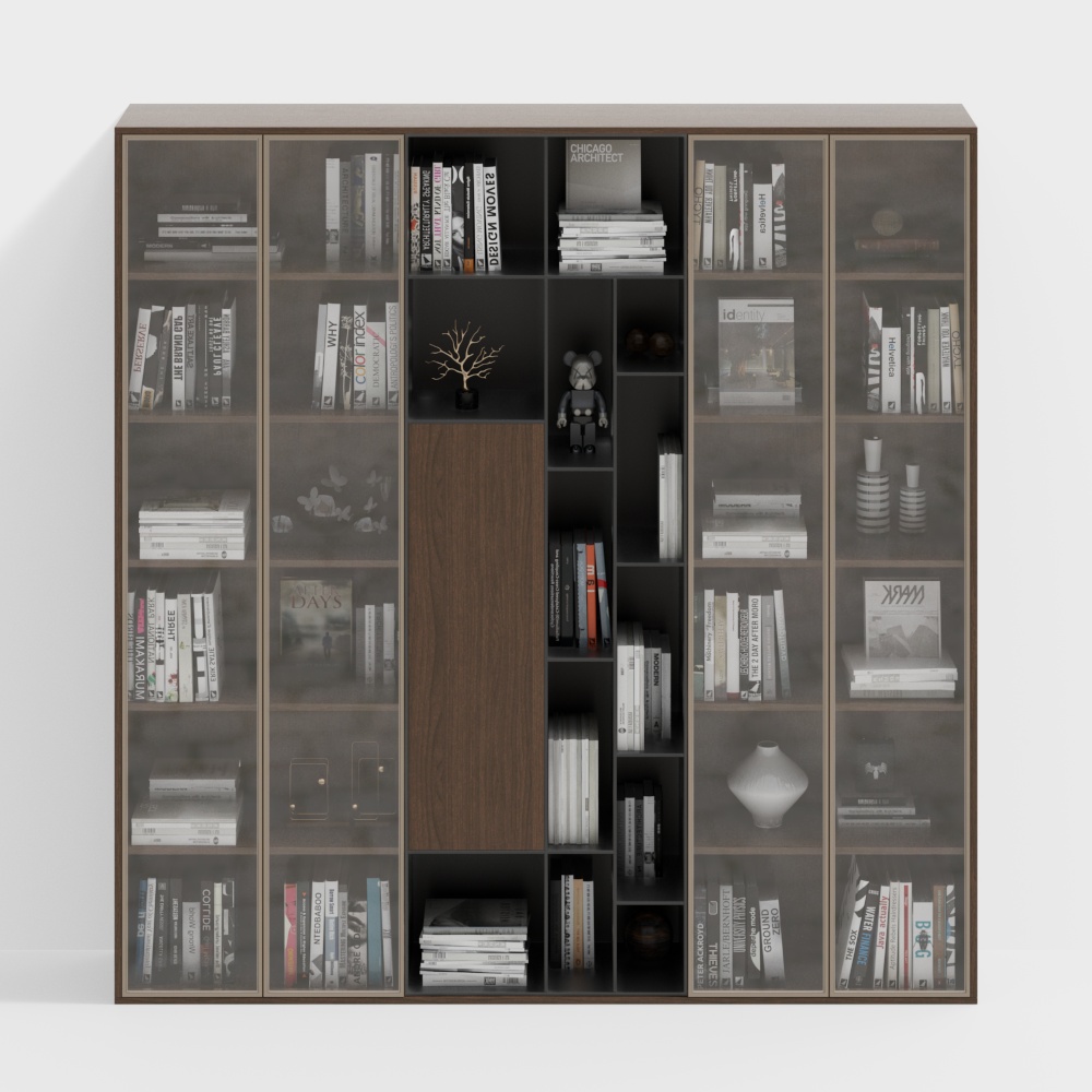 ตู้โชว์หนังสือไม้สไตล์โมเดิร์น