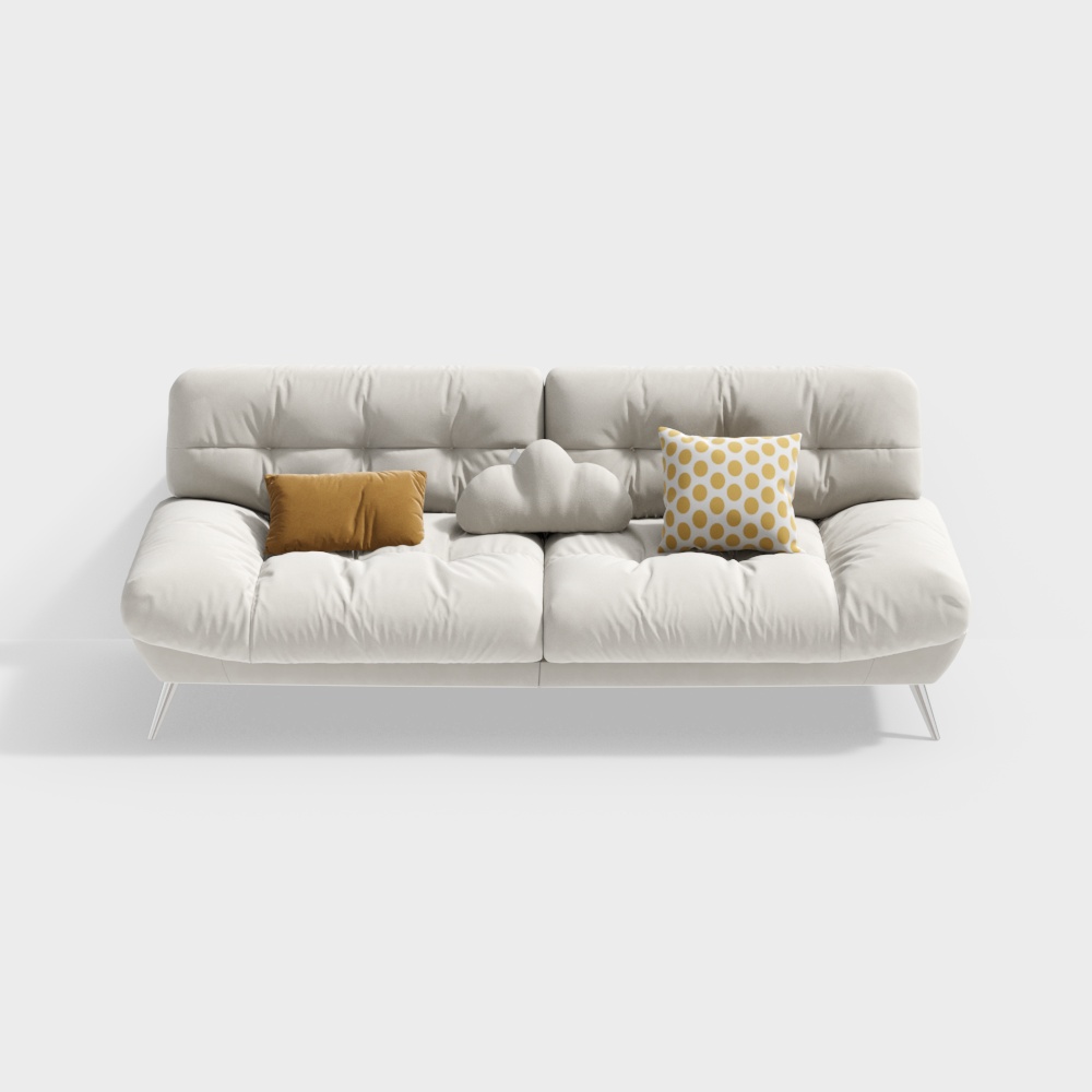 Urban Comfort Sofa 3D Model – Low-Poly Leather Design